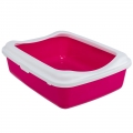 Trixie Katzentoilette Classic mit Rand  / (Variante) pink/weiß